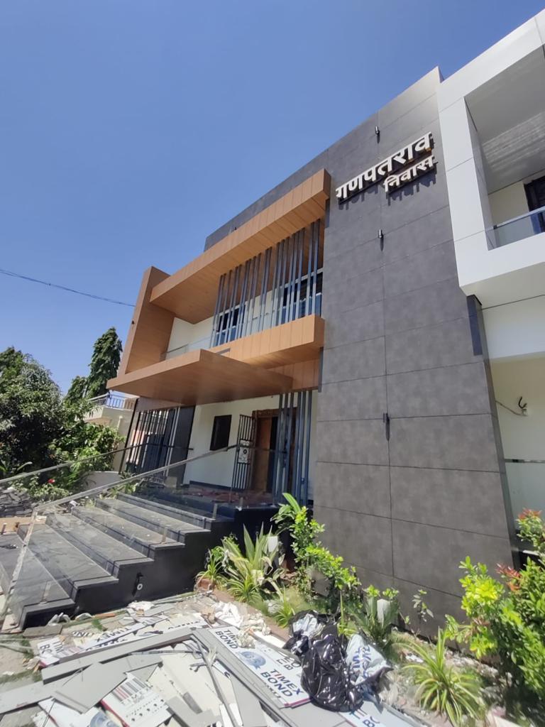 Fundermax mix - mixed palette exterior installation Ernakulam Kerala | Precise Homes