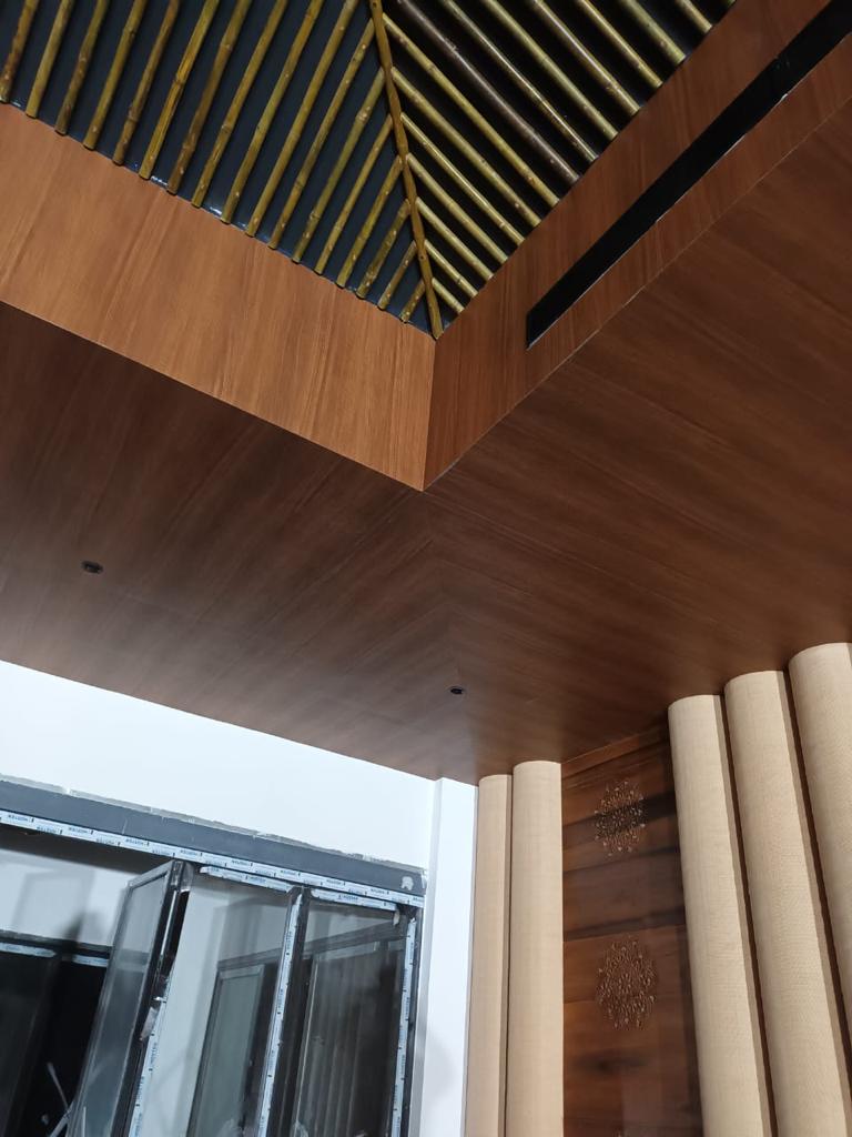 LG Hausys detail - corner detail panel installation Thrissur Kerala | Precise Homes